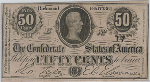 confederate 50 cents 1864